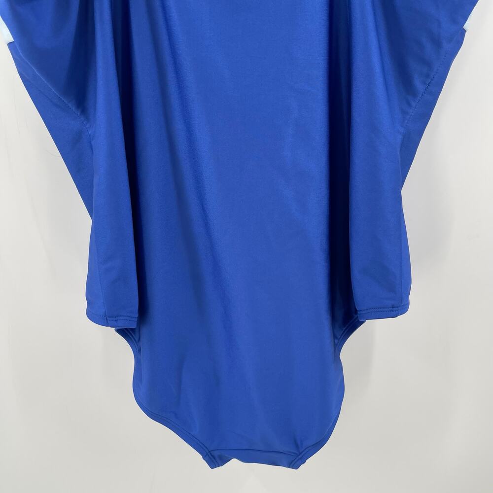 DKNY Lapis Swimsuit Size 16 Plunge Colorblock One Piece Plus Curvy Swim Blue NWT - Picture 15 of 16